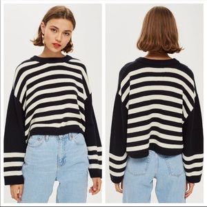 Top shop cropped striped sweater